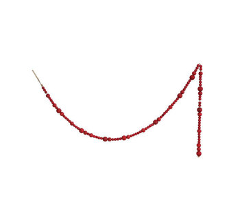 Red Wood bead garland