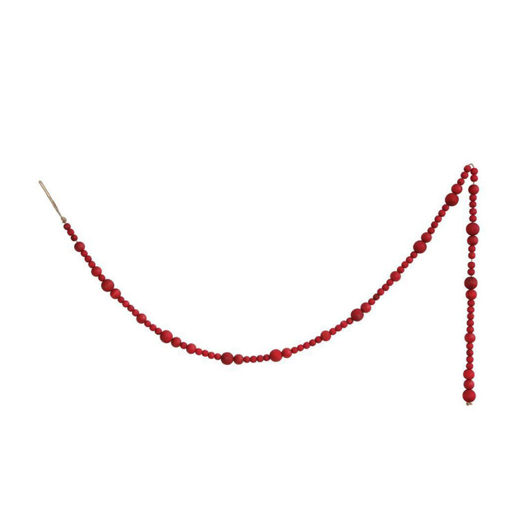 Creative Co-Op Red Wood bead garland