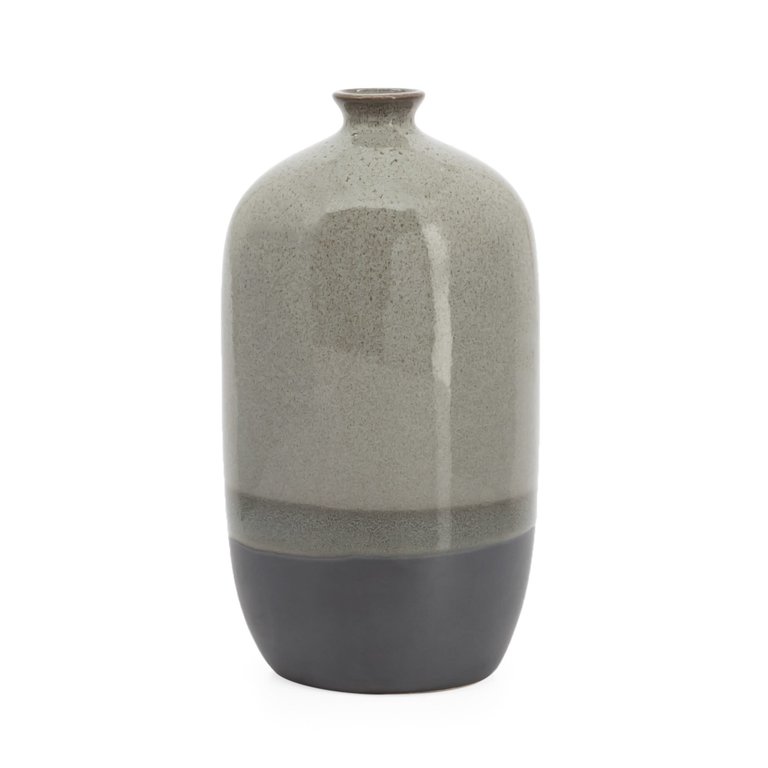 Torre & Tagus Vase Bolo Gris 10"