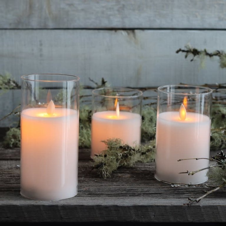 Harman LED candles in a glass jar