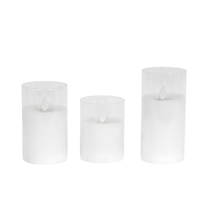 Harman LED candles in a glass jar - Set of 3