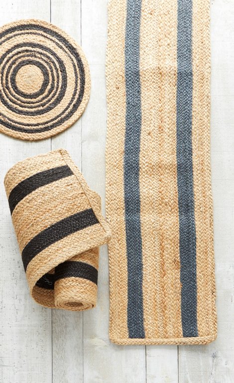 Harman Jute Table Runner - Blue Striped
