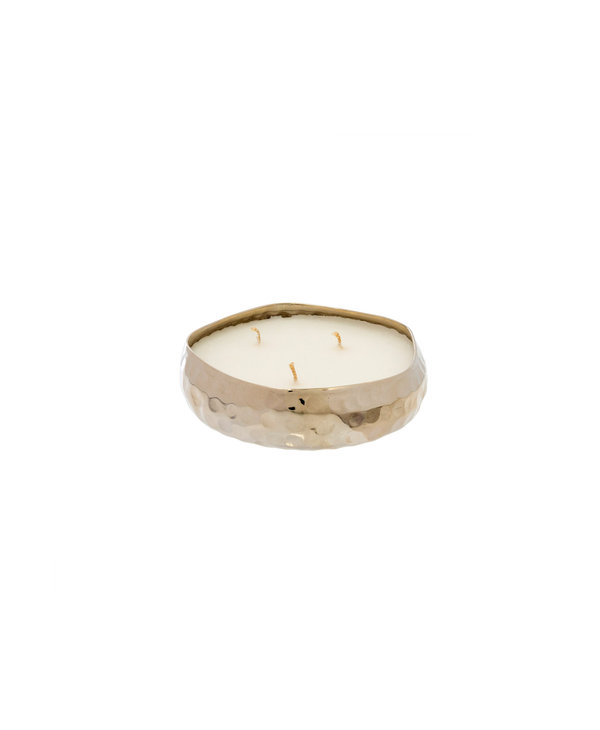 Amber Spruce hammered vase candle - Silver