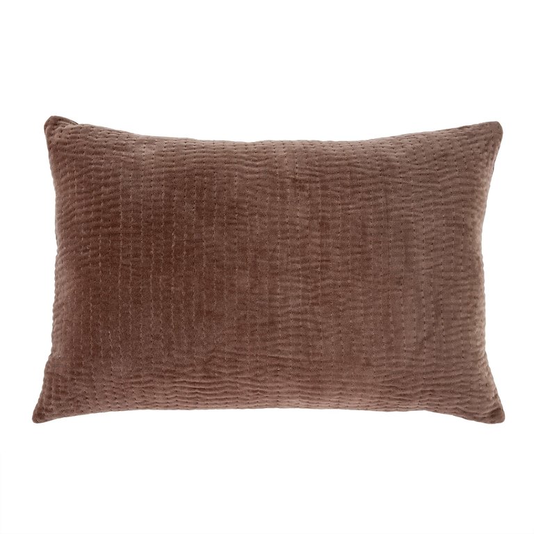 Kan taupe velvet pillow