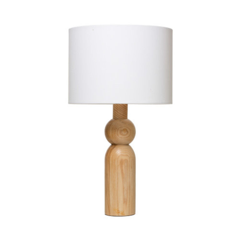 Creative Co-Op Lampe de bois tourné