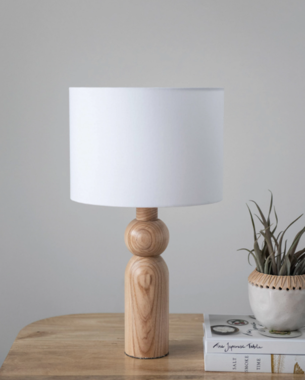 Creative Co-Op Turned wood lamp