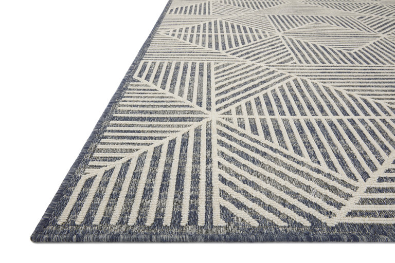 Loloi Rugs Rainier Rug (Int/Ext) - Denim/Ivory