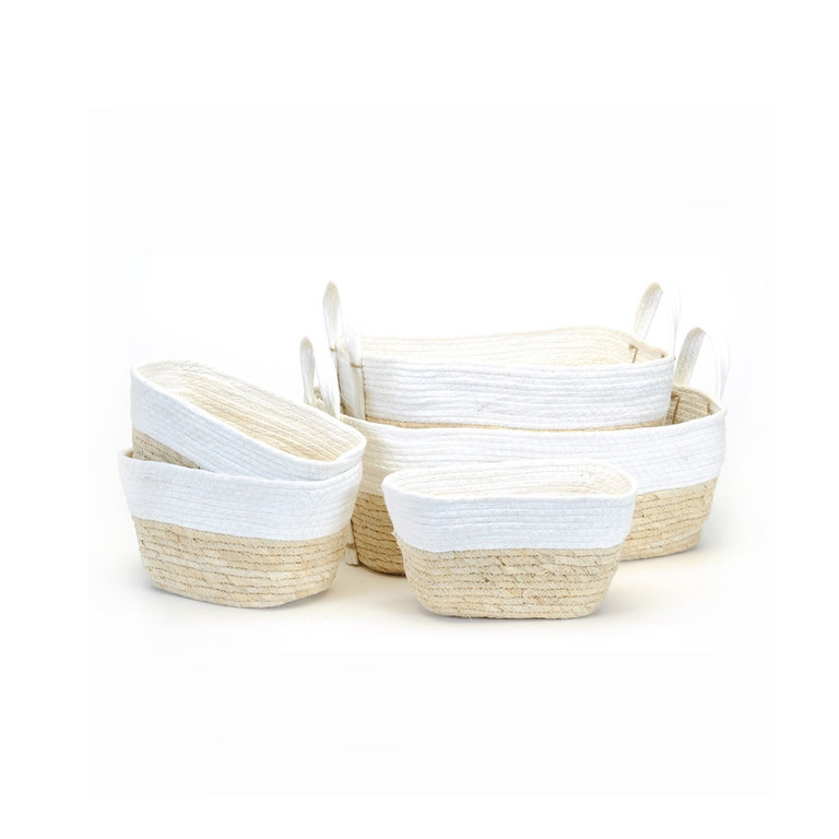 White Rectangular Basket - Medium