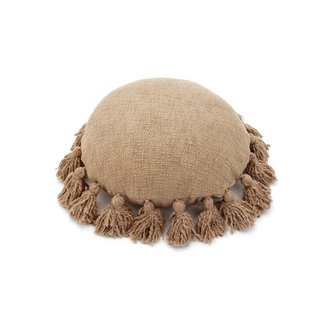 Tan round pillow