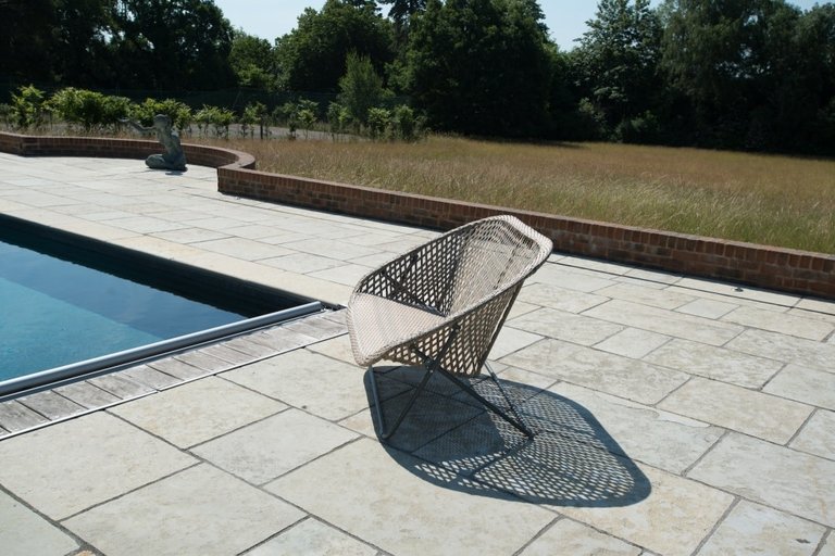 Causeuse de  Patio en rotin PVC - Gris/Beige