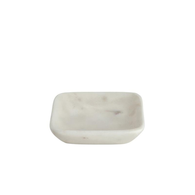 White marble square soap dish