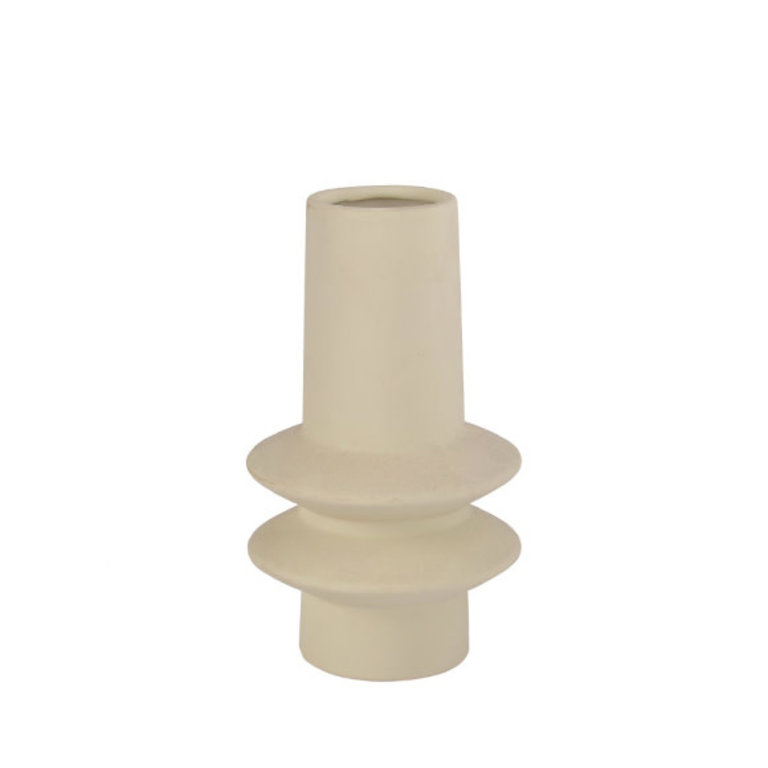 Cream Saturn Vase - Medium