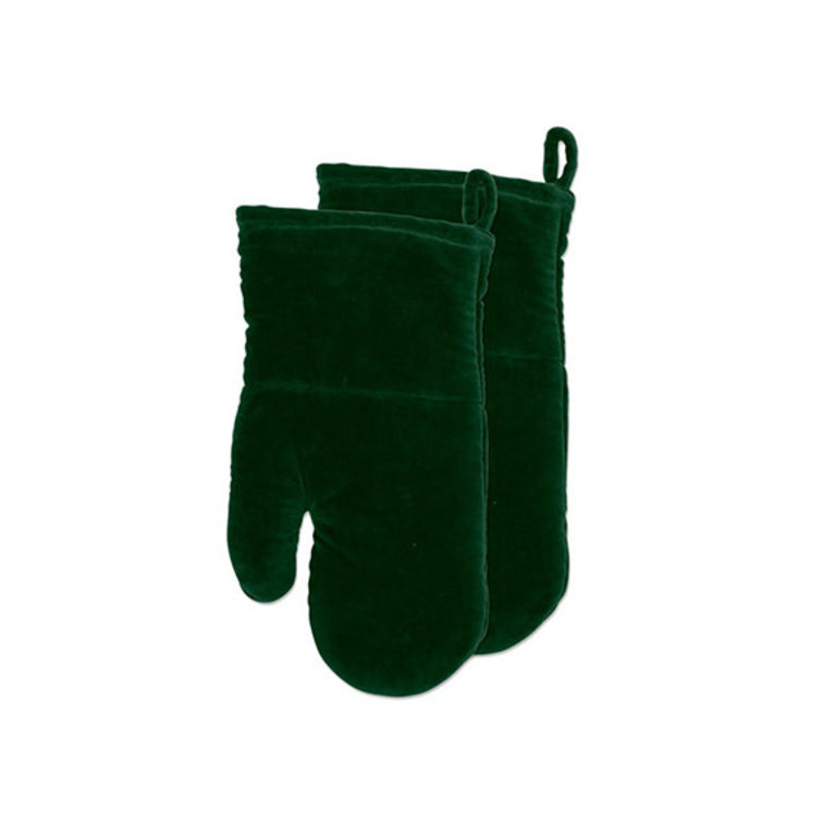 Velvet oven mitts