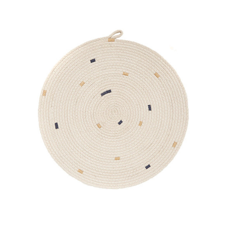 Lot De 2 Dessous De Plat En Coton – Motif Escargot & Fleurs – Diamètres 18 Cm Et 24 Cm – Résistant à La Chaleur (220°C Max)