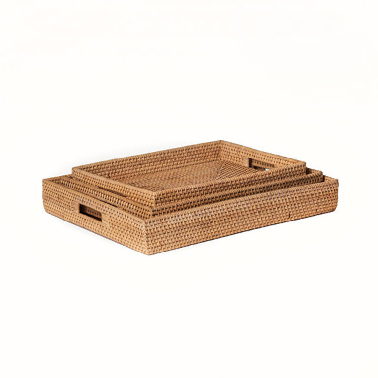 Rectangular Natural Rattan Trey