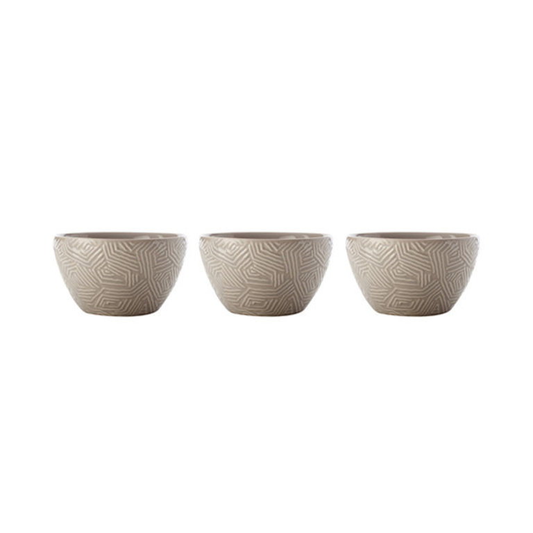 Set of 3 Taupe Dune bowls