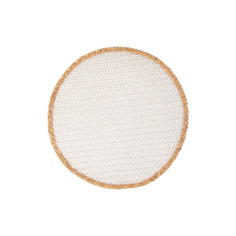 Round fiber placemat - White