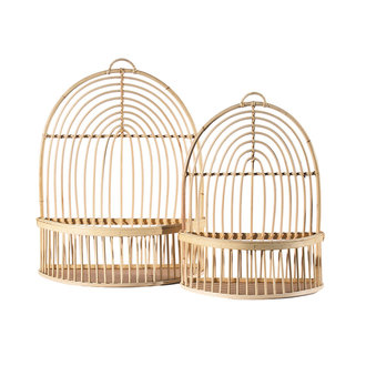 Panier mural en rotin arc-en-ciel