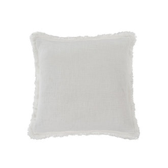 Frayed edge Pillow - White