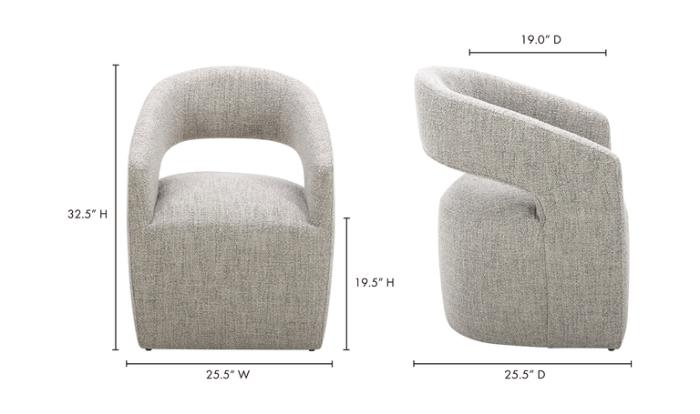 Moe's Home Chaise Baril - Grise