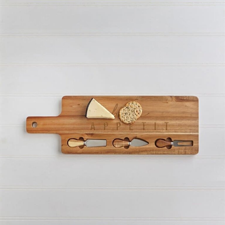 Cheese Cutting board with knives - Acacia