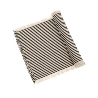 "Ticking Fringe" table runner - Black