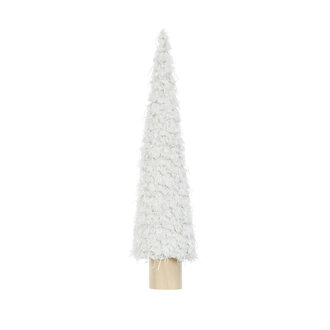 Sapin Boule de coton - Crème 4.5"