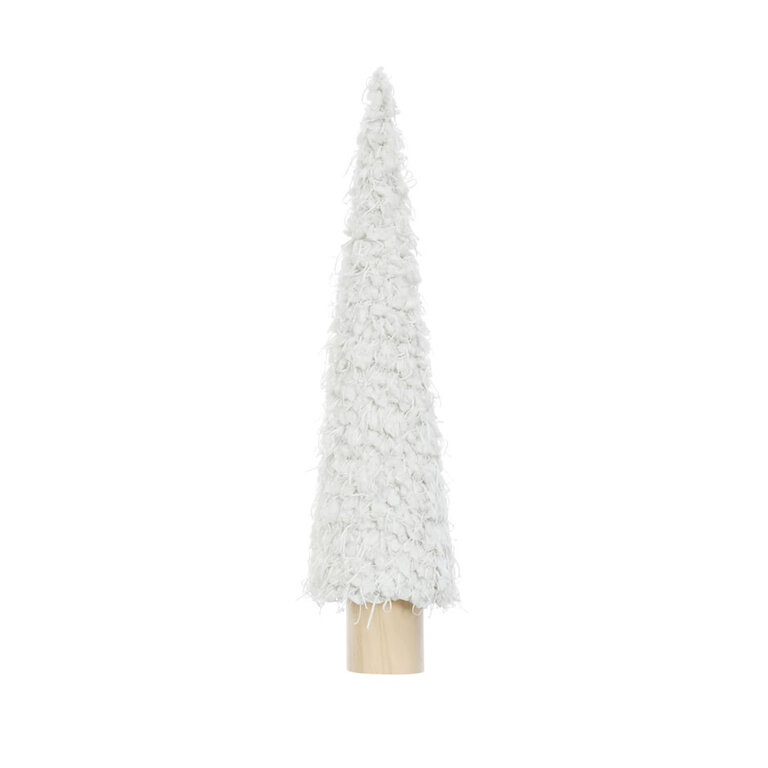 Cotton Ball Christmas Tree - Cream 4.5"