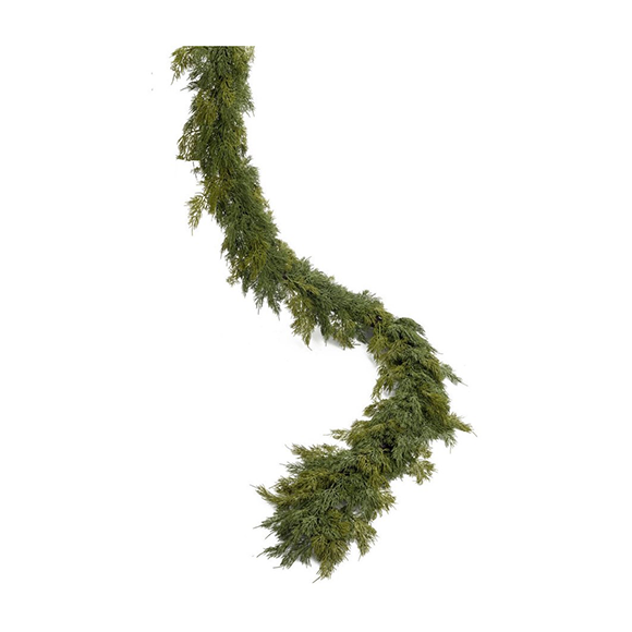 Guirlande De Cèdre Artificielle 2,7 M - Aiguilles Réalistes, Branches Flexibles Pour Déco Noël, Cheminée, Couronne