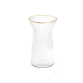 Vase Fluté en Verre - Trim Or