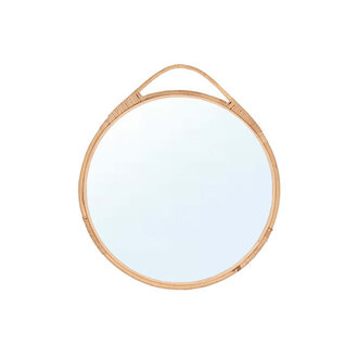 Miroir de rotin naturel