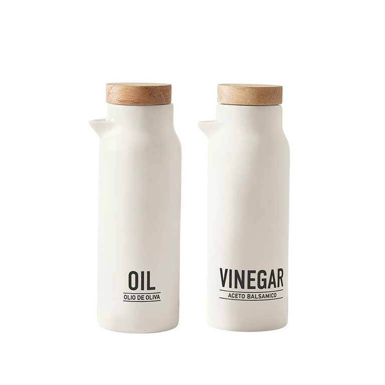 Oil + Vinegar Set - Cream and Black