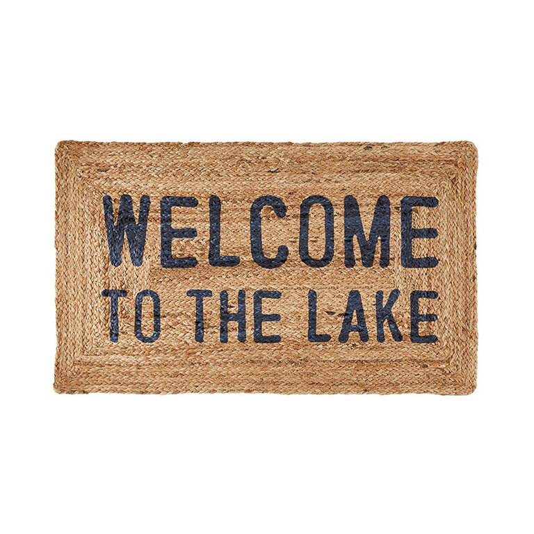 Jute rug "Welcome to the Lake"