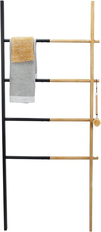 Two-tone ladder Wood and metal Black