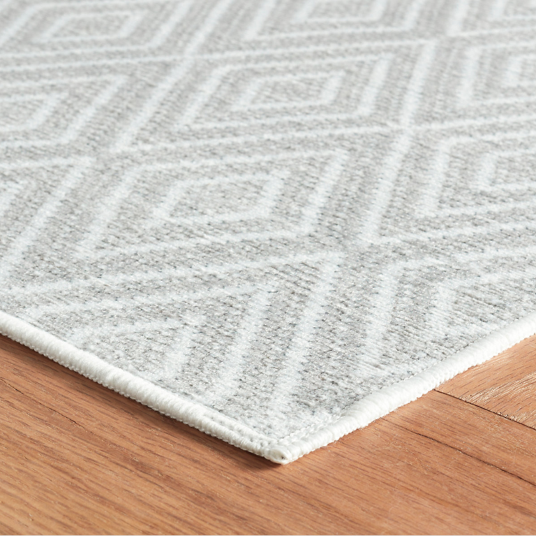 Diamond washable rug - White/Platinum