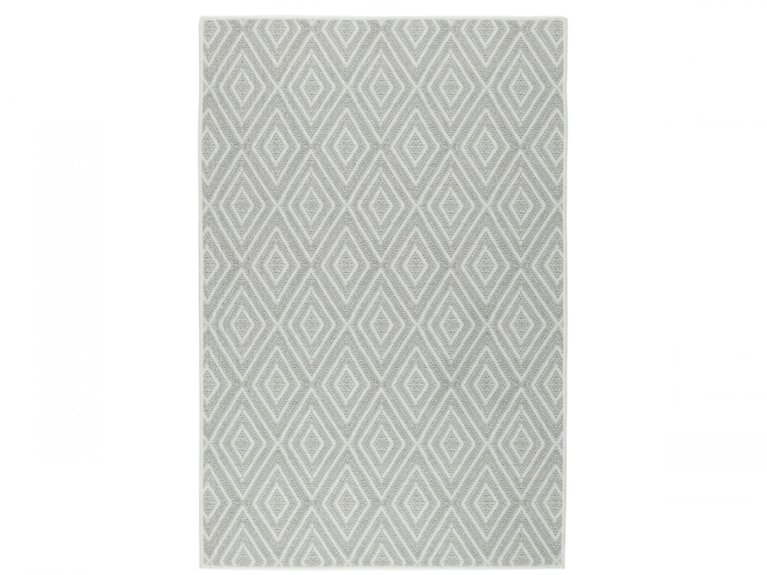 Diamond washable rug - White/Platinum