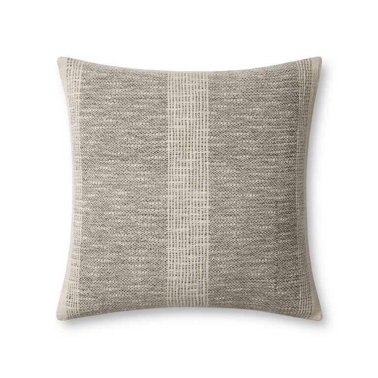 Charcoal/Ivory Striped Pillow