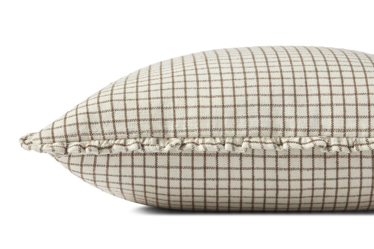 Loloi Rugs Coussin Vagues Franges Ivoire