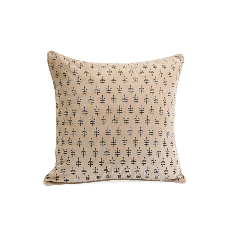 Coussin Velour Imprimé Floral