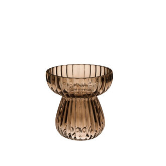 Mushroom Ribbed Glass Vase