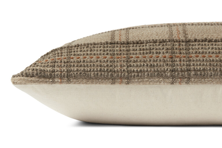 Loloi Rugs Pillow Calista Tan/Terracotta - Feathers