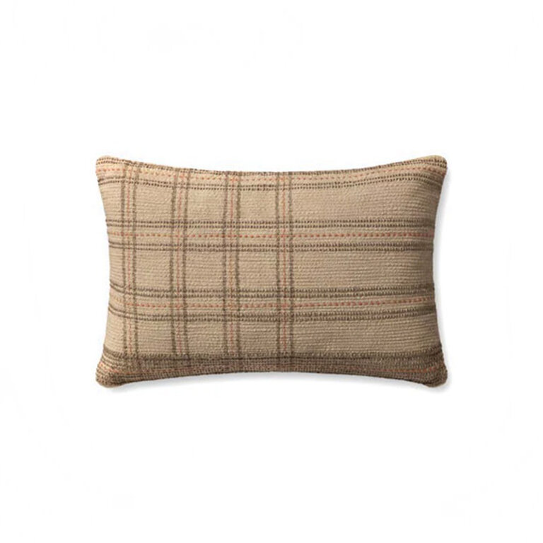 Loloi Rugs Pillow Calista Tan/Terracotta - Feathers