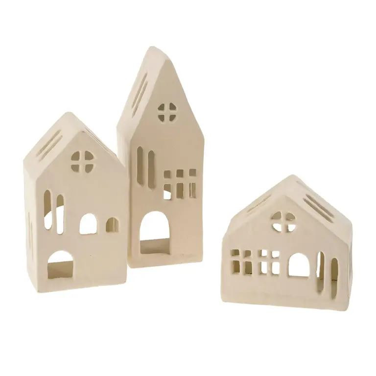 Cream Cottage - Candle Holder - Medium