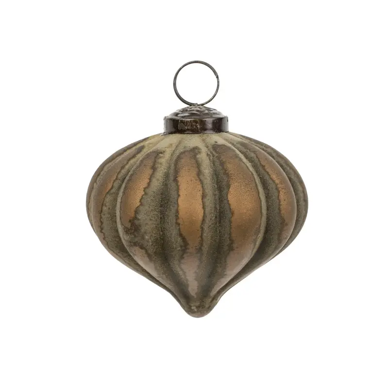 Onion Ornament, Golden Green Patina