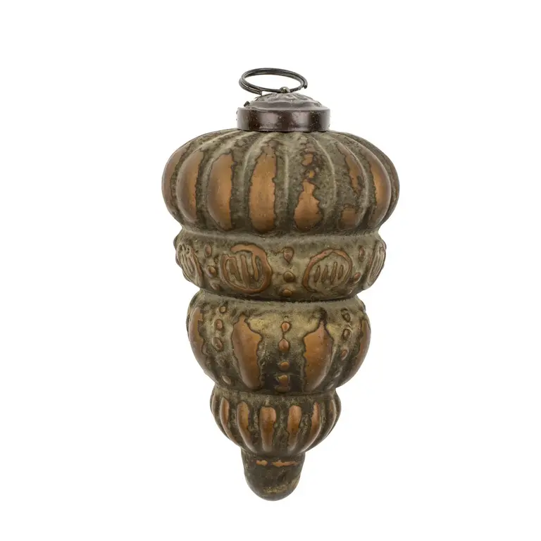 Cone Ornament, Golden Green Patina