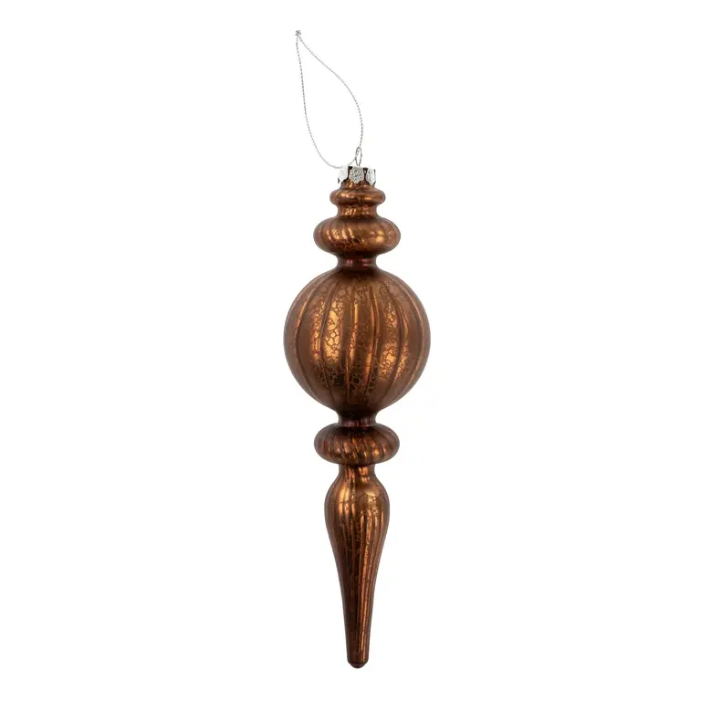 Glass Spindle Ornament - Brown