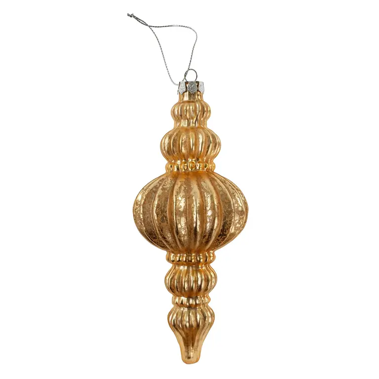 Glass spindle ornament - Gold