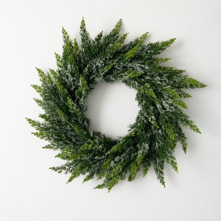 Frosted Cedar Wreath - 23" dia.