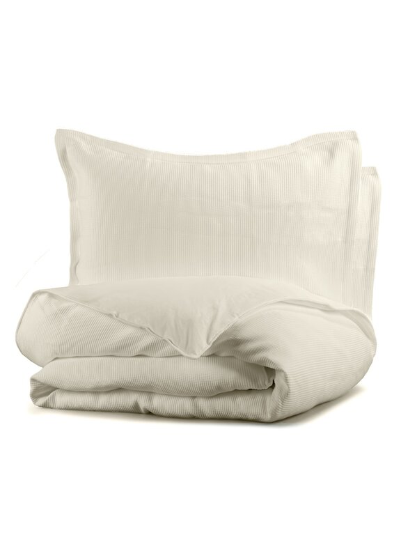 Sophia Corduroy Cotton Duvet Cover - Oatmeal - King