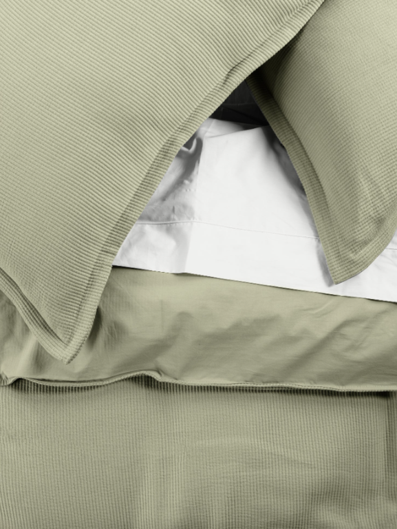 Sophia Corduroy Cotton Duvet Cover - Sage- Queen